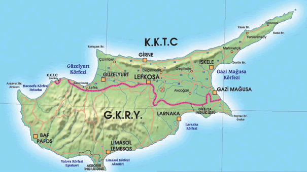 Eingebettet im östlichen Mittelmeer, in Nordzypern oder in der Türkischen Republik Nordzypern (TRNC)