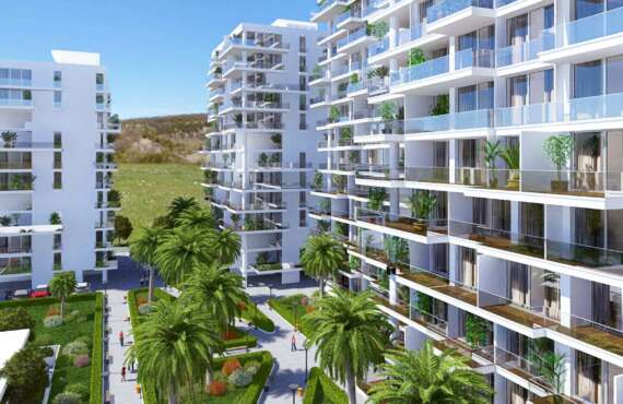 W pełni umeblowane studio z widokiem na morze w Abelia Residence - Cypr Północny