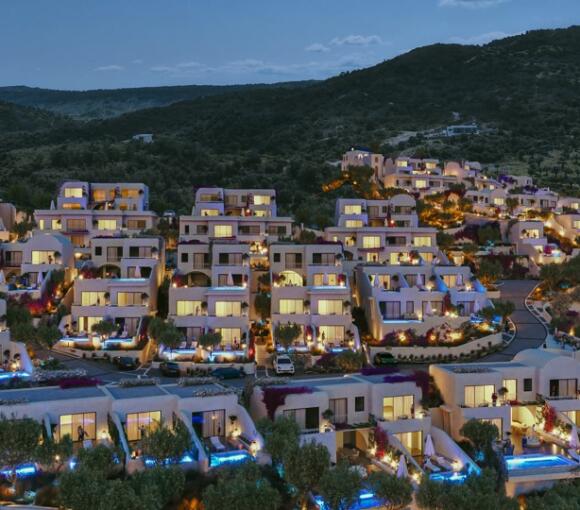 روح سانتورینی را در ORGA HOMES - مدیترانه ویلاهای واحه کشف کنید